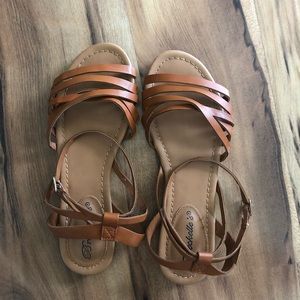 Breckelles Brown Strappy Sandals